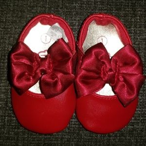 Baby soft bottom shoe.